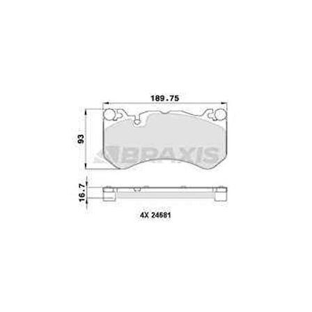 Mercedes Fren Balatası On Sls Amg Roadster R197 11> E-Class W212 E63 Amg 11>16 - Braxıs Aa0356