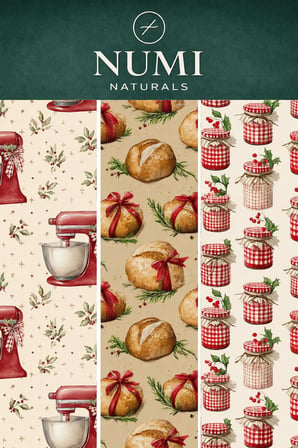 Numi Naturals Balmumu Gıda Saklama Bezleri – Premium 3’Lü Set (30×30 Cm) - Country Pantry Serisi