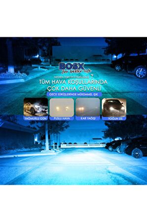 Bosx Iceblue Buz Mavi Led Xenon Far Ampulü 4400lm 9006