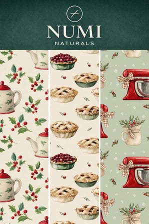 Numi Naturals Balmumu Gıda Saklama Bezleri – Premium 3’Lü Set (30×30 Cm) - Cozy Kitchen Serisi