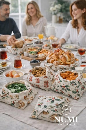 Numi Naturals Balmumu Gıda Saklama Bezleri – Premium 3’Lü Set (30×30 Cm) - Cozy Kitchen Serisi