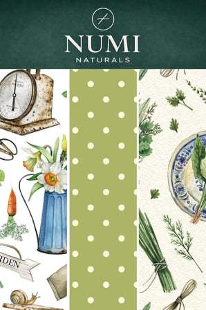 Numi Naturals Balmumu Gıda Saklama Bezleri – Premium 3’Lü Set (30×30 Cm) - Heirloom Garden Serisi