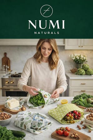 Numi Naturals Balmumu Gıda Saklama Bezleri – Premium 3’Lü Set (30×30 Cm) - Heirloom Garden Serisi