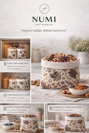 Numi Naturals Premium Balmumu Bakliyat-Sebze Saklama Kesesi 2’Li Set 30X30 Cm