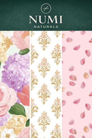 Numi Naturals Balmumu Gıda Saklama Bezleri – Premium 3’Lü Set (30×30 Cm) - Soft Romance Serisi