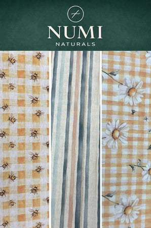 Numi Naturals Balmumu Gıda Saklama Bezleri – Premium 3’Lü Set (30×30 Cm) - Wildflower Honey Collection