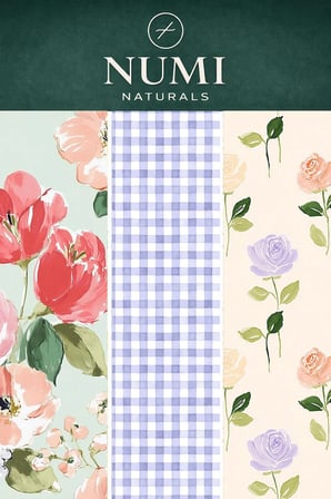 Numi Naturals Balmumu Gıda Saklama Bezleri – Premium 3’Lü Set (30×30 Cm) - Vintage Rose Serisi