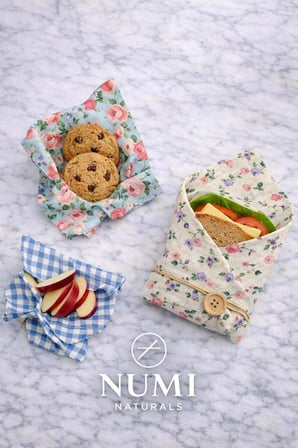 Numi Naturals Balmumu Gıda Saklama Bezleri – Premium 3’Lü Set (30×30 Cm) - Vintage Rose Serisi