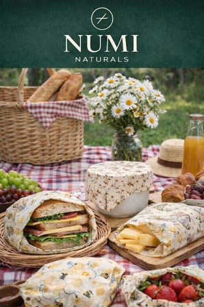 Numi Naturals Balmumu Gıda Saklama Bezleri – Premium 3’Lü Set (30×30 Cm) - Honey Garden