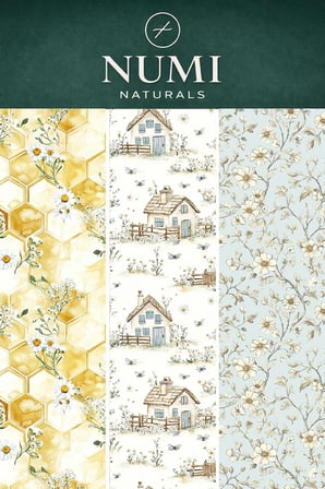 Numi Naturals Balmumu Gıda Saklama Bezleri – Premium 3’Lü Set (30×30 Cm) - Country Garden Serisi