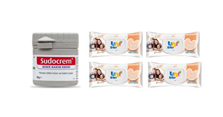 Bebek Bakım Seti | Sudocrem 60g + Uni Baby Islak Mendil 4x90’lı