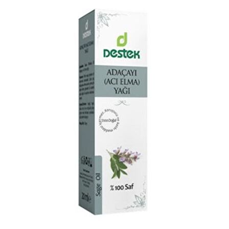 Destek Adaçayı Acı Acı Elma Yağı 20 ml Uçucu Yağ