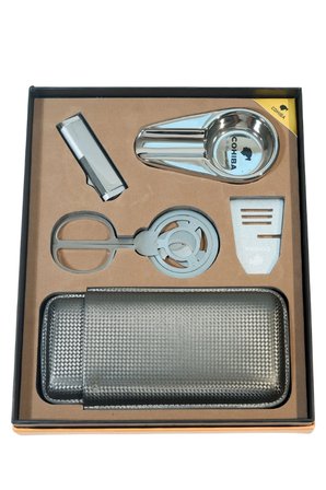 Cohiba 3 Torch Çakmak Makas Sehpa Küllük Kılıf Beşli Puro Seti TR9868