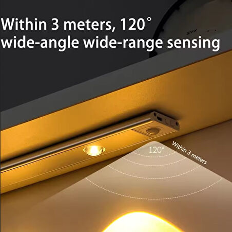 BEYAZ RENK 4 LED 50 CM HAREKET SENSÖRLÜ LED IŞIK TEZGAH ALTI OFİS EV LED LAMBA