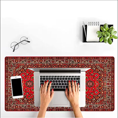 SGE TEKNOLOJİ 70X30 CM KIRMIZI HALI GÖRSELİ KAYDIRMAZ TABAN SPEED YÜZEY OYUNCU MOUSE PAD GAMİNG