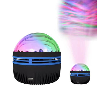 MİGHTY KUZEY IŞIKLARI YANSITMALI KUMANDALI DÖNEN PROJEKSİYON LED IŞIK Gece Lambası - Çocuk Bebek Odası