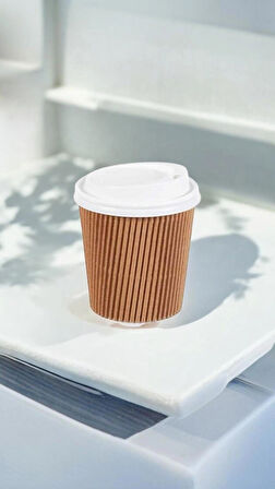 Kullanat 8 Oz Kraft Ripple Double Wall Karton Bardak 50 Adet