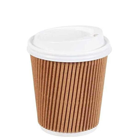 Kullanat 8 Oz Kraft Ripple Double Wall Karton Bardak 50 Adet
