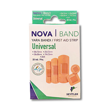 Nova Universal Yara Bandı 25 li (20 Adet)