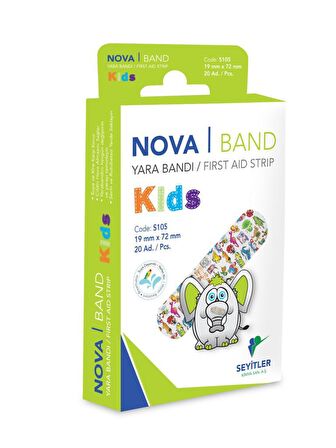 NOVA BAND KİDS DESENLİ ÇOCUK YARA BANDI 20 ADET 1 KUTU