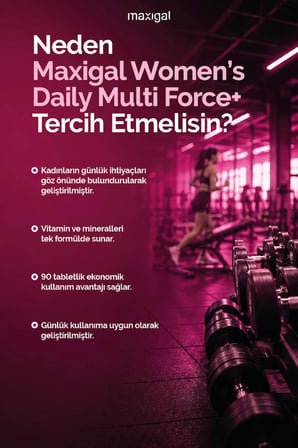 Women's Daily Multi Force Vitamin, Mineral Ve Bitki Ekstreleri Içeren Takviye Edici Gıda