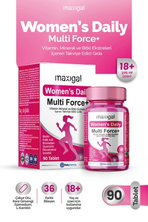 Women's Daily Multi Force Vitamin, Mineral Ve Bitki Ekstreleri Içeren Takviye Edici Gıda