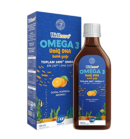 Wellcare Omega 3 Fish Oil Doğal Portakal Aromalı Balık Yağı 150 ml