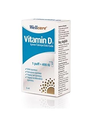 Wellcare Vitamin D3 400'lü 5 ml