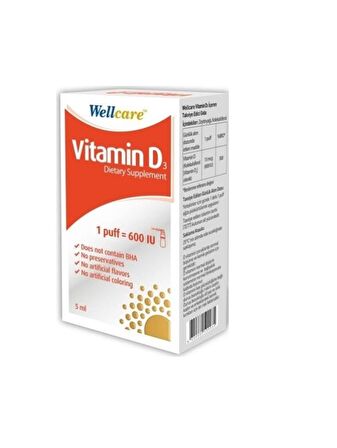 Wellcare Vitamin D3 600'lü 5 ml