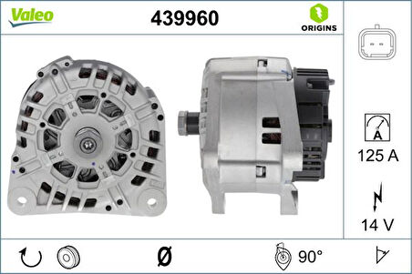 Renault Alternator 14v 125 A K9k Lb1w Clio II Symbol Kangoo Logan Twingoo - Valeo 439960