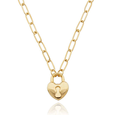 22 Ayar Altın Kalbimin Anahtarı Kolye