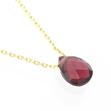 Rhodolite Damla Taşlı Kolye