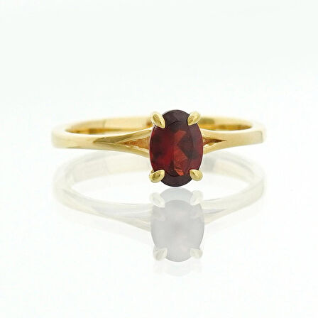 Garnet Oval Tektaş Yüzük