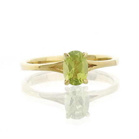 Peridot Oval Tektaş Yüzük