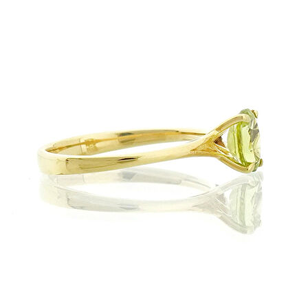 Peridot Oval Tektaş Yüzük