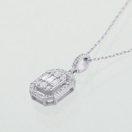 Pırlanta Baget  Kolye /0.27ct