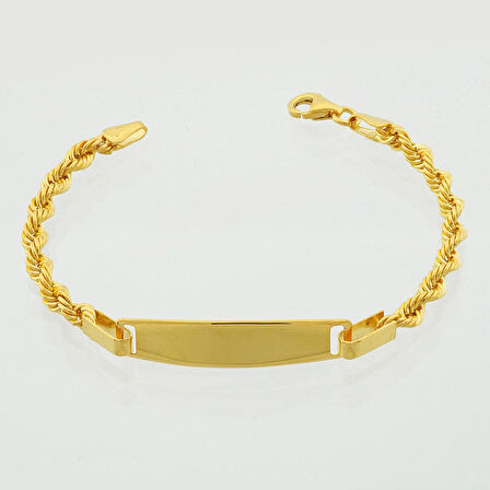 Altın Halat Bebek Künye Bileklik