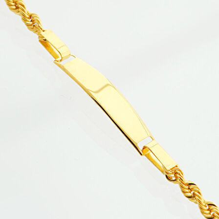 Altın Halat Bebek Künye Bileklik