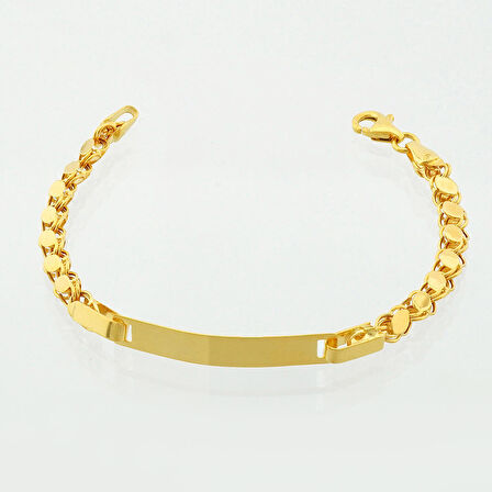 Altın Pullu Çocuk Künye Bileklik