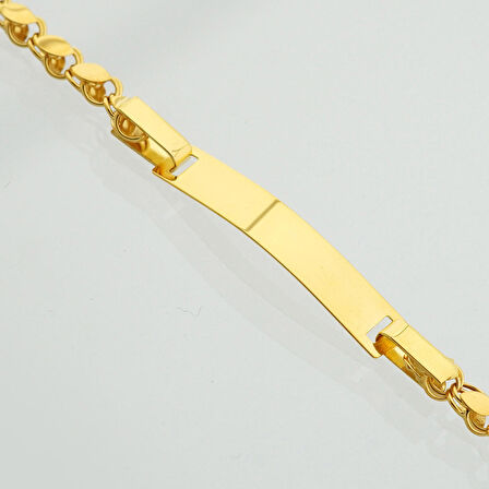 Altın Pullu Çocuk Künye Bileklik