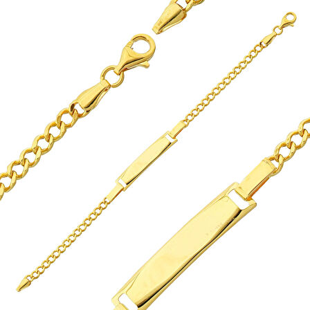 Altın Gurmet Çocuk Künye Bileklik