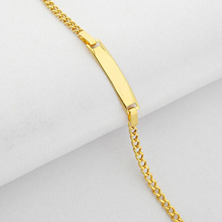 Altın Gurmet Çocuk Künye Bileklik