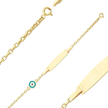 Mavi Mineli Bebek Künye Bileklik