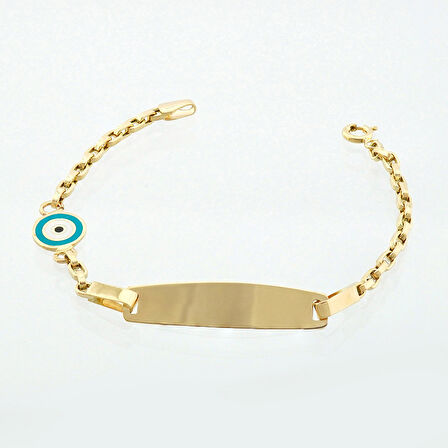 Mavi Mineli Bebek Künye Bileklik