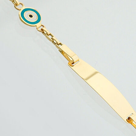 Mavi Mineli Bebek Künye Bileklik