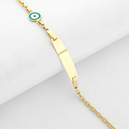 Mavi Mineli Bebek Künye Bileklik