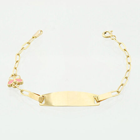 Mineli Kelebek Çocuk Künye Bileklik