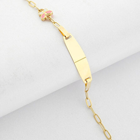 Mineli Kelebek Çocuk Künye Bileklik