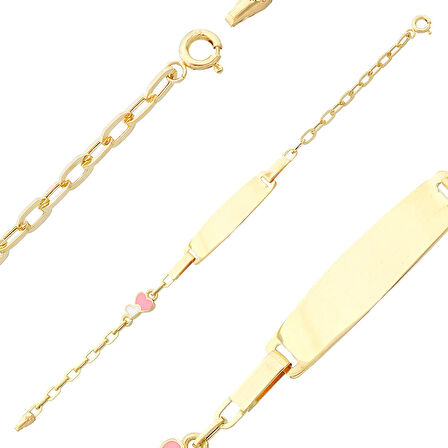 Kalp Mineli Çocuk Künye Bileklik