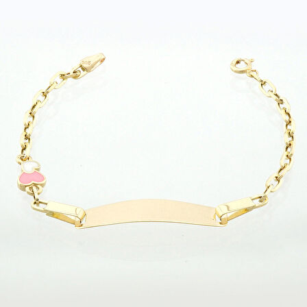 Kalp Mineli Çocuk Künye Bileklik